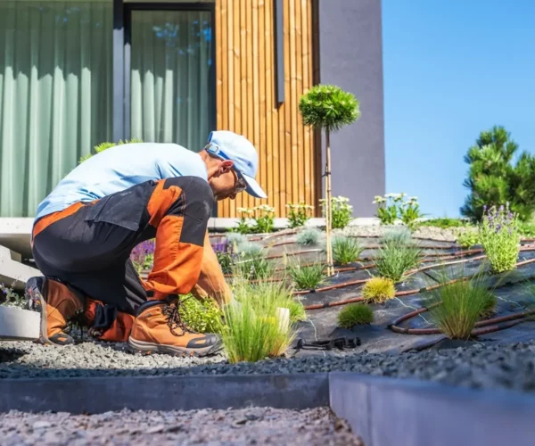 Taille de haies, tonte et entretien complet pour un extérieur soigné.